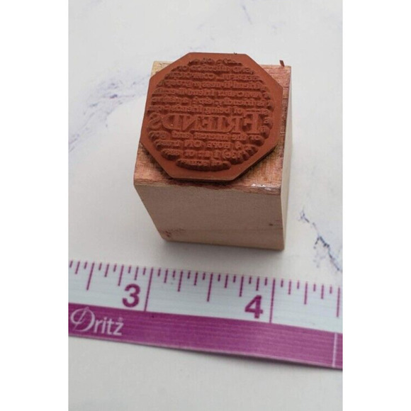 Friends Friendship Circler Small 1x1 Wood Mounted Rubber Block Stamp - Picture 2 of 7